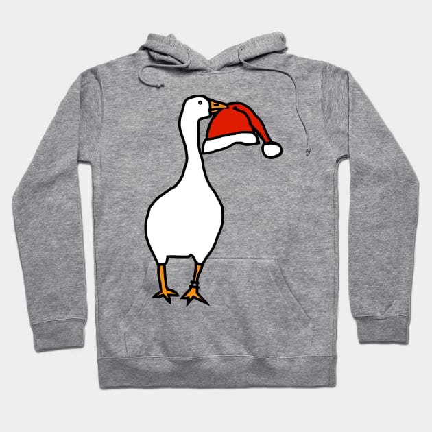 White Goose Steals Christmas Santa Hat Hoodie by ellenhenryart